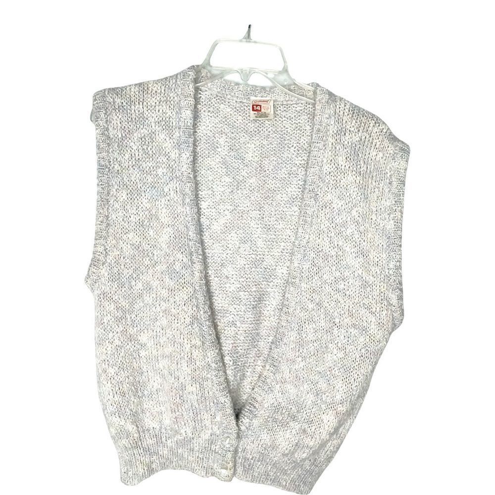 Vtg St. Michael Knit Sweater Vest Mohair Wool Blend M/L